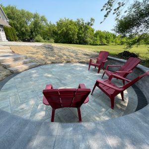 Unilock Beacon Hill Flagstone patio installed in Mount Pleasant, WI