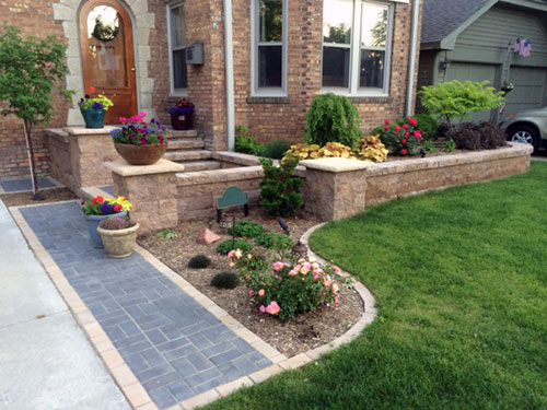 Stone Stoop and Raised Plant Beds