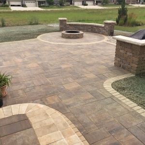County Materials Grand Discover paver patio (Haven color with Oasis border) in Mount Pleasant.