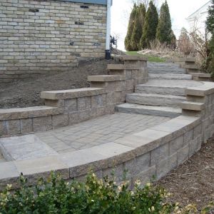 Snapped lannon stone steps installed.