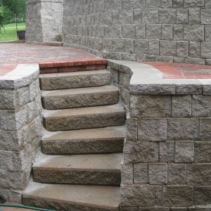 Unilock precast steps installed in Mount Pleasant.