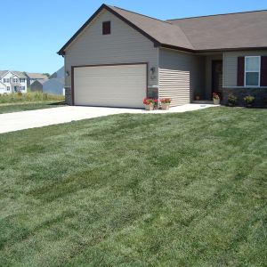 Sod installed at a newly built home.