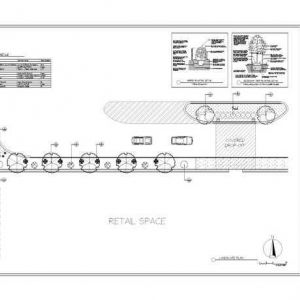 A commercial landscape plan for a retail space.