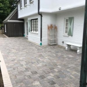 County Materials Elements tumbled finish paver patio installed in Racine.