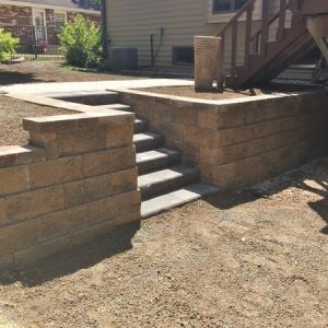 County Materials Integrity block walls and pre-cast step units installed in Kenosha, WI.