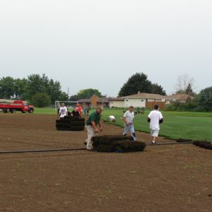Horlick Soccer Field Installation. Project by Dresen Landscape Contractors in Racine, WI