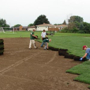 Horlick Soccer Field Installation. Project by Dresen Landscape Contractors in Racine, WI
