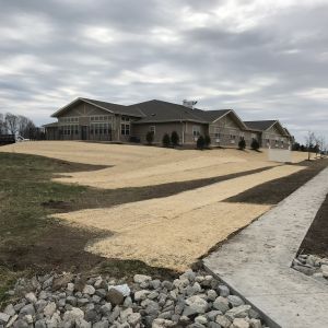 Grading, seed and straw mat installed at assisted living center in Mt. Pleasant.