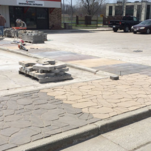 County Materials paver patio brick display complete in Oak Creek