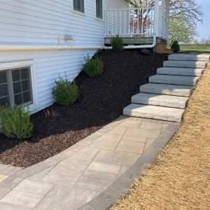 County Materials Oversize Landscape step units (Grey color) installed in Sturtevant, WI