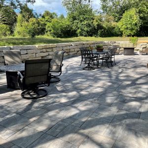 County Materials Grand Vantage paver patio installed in Caledonia