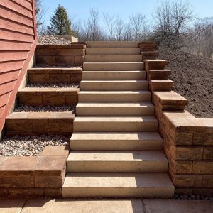 County Materials Passageways steps installed to lower walkout basement in Somers, WI