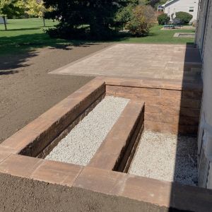 County Materials Integrity block (canyon brown) egress wall installed in Sturtevant, WI.