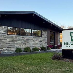 New landscaping on front of dental office in Milwaukee, WI